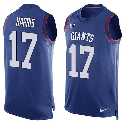 Nike Giants #17 Dwayne Harris Royal Blue Team Color Men's Stitched NFL Limited Tank Top Jersey - Click Image to Close